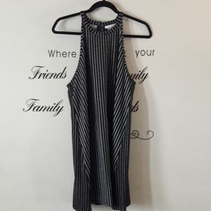 Zara Black and White Striped Halter Neck Sleeveles